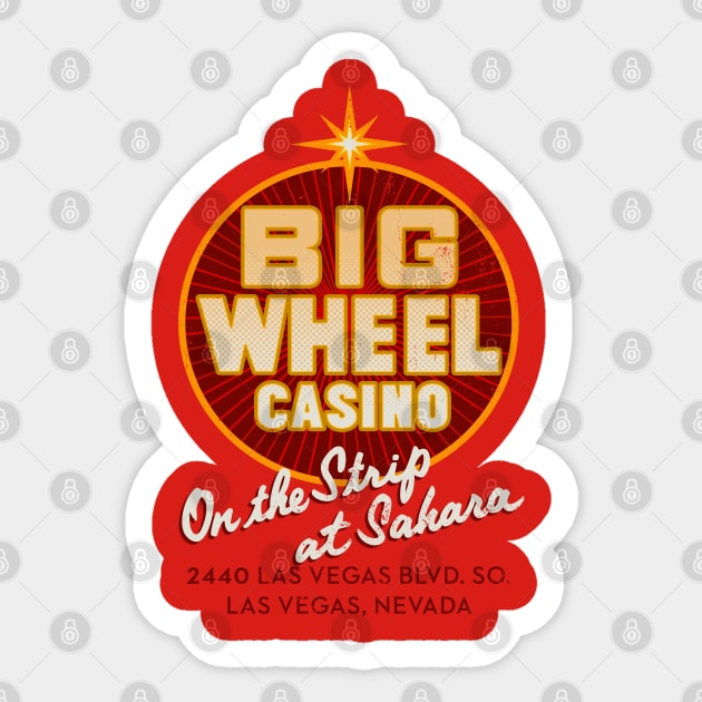 Vintage Big Wheel Casino Las Vegas Sticker by StudioPM71